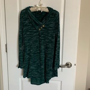 white birch dark green tunic